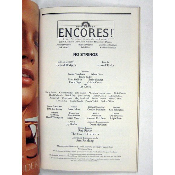 No Strings Encores Playbill 2003 City Center James Naughton Maya Days Paris - Picture 4 of 8